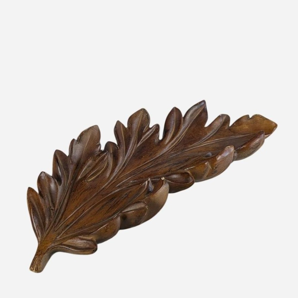 Carved Acanthus Leaf Wall Decor Architectural Accent Dark Walnut - Picture 4 of 6